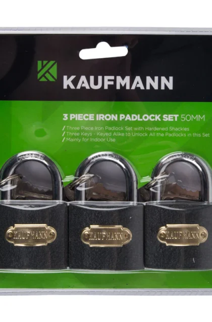 KAUFMANN 3 Piece Iron Padlock Set 50 mm (HW1830053)