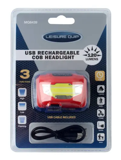 LEISURE QUIP USB Rechargeable Cob Headlight (MQ8439)